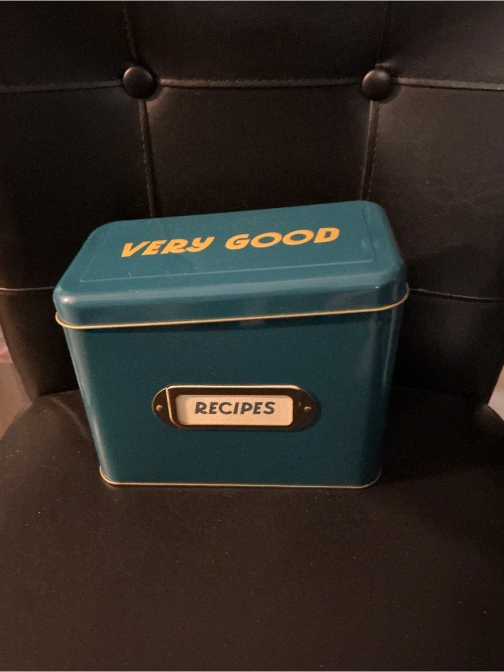 Metal Recipe Box with Blank Cards - Teal 6X8” Vtg/rustic Brand: Tabitha Brown